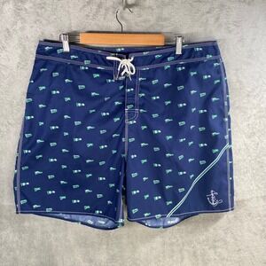 Polo Ralph Lauren Swim Trunks Size 40 Nautical Blue Preppy‎ Vacation Resort